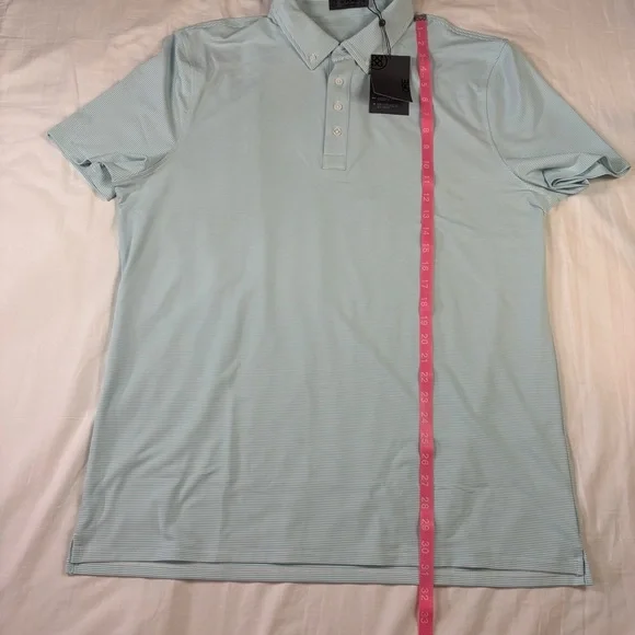 G/FORE Fjord Feeder Stripe Tech Jersey Golf Polo SGLS Seaglass Men’s Size XL - Picture 5 of 6